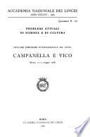 Atti Convegno internazionale sul tema: Campanella e Vico. (Roma, 12-15 maggio 1968).