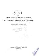 Atti del ... Congresso dell'Unione matematica italiana