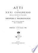 Atti del ... congresso della Societa ortopedica italiana