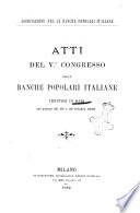 Atti del ... congresso delle banche popolari italiane