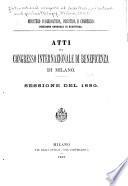 Atti del Congresso internazionale di beneficenza di Milano