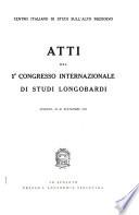 Atti del ... Congresso internazionale di studi sull'alto Medioevo
