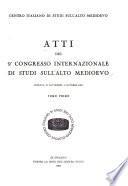 Atti del ... Congresso internazionale di studi sull'alto Medioevo