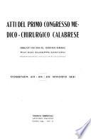 Atti del ... Congresso medico-chirurgico calabrese