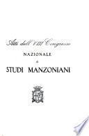 Atti del Congresso nazionale di studi manzoniani