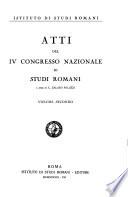 Atti del Congresso nazionale di studi romani