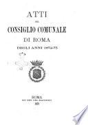 Atti del Consiglio comunale di Roma
