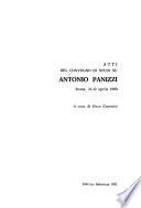 Atti del Convegno di Studi su Antonio Panizzi
