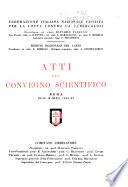 Atti del convegno scientifico