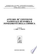Atti del III ̊convegno nazionale di storia e fondamenti della chimica