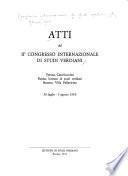 Atti Del IIo Congresso Internazionale Di Studi Verdiani. [i.e. Secondo]