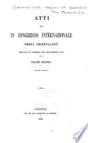Atti del IV Congresso internazionale degli orientalisti tenuto in Firenze nel settembre 1878: Lingue semitiche antiche e assiriologia