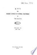 Atti del Museo civico di storia naturale di Trieste