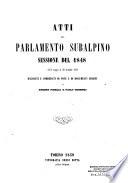 Atti del Parlamento Subalpino. Discussioni del Senato del Regno