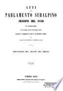 Atti del Parlamento Subalpino. Discussioni del Senato del Regno
