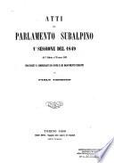 Atti del Parlamento Subalpino. Discussioni della Camera dei Deputati