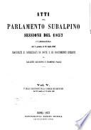 Atti del Parlamento Subalpino. Discussioni della Camera dei Deputati