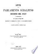 Atti del Parlamento Subalpino. Discussioni della Camera dei Deputati