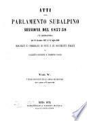 Atti del Parlamento Subalpino. Discussioni della Camera dei Deputati