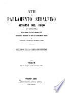 Atti del Parlamento Subalpino. Discussioni della Camera dei Deputati
