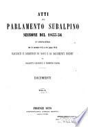 Atti del Parlamento Subalpino. Documenti
