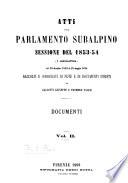 Atti del Parlamento Subalpino. Documenti