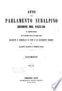 Atti del Parlamento Subalpino. Documenti
