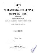 Atti del Parlamento Subalpino. Documenti