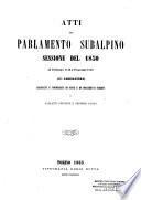 Atti del Parlamento Subalpino. Documenti