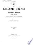Atti del Parlamento Subalpino