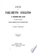 Atti del Parlamento subalpino prima sessione del 1849