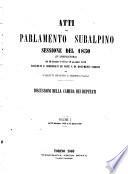Atti del Parlamento subalpino sessione del 1848