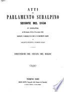 Atti del parlamento subalpino sessione del 1850 (4. legislatura), dal 20 dicembre 1849 al 19 novembre 1850