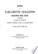 Atti del parlamento subalpino sessione del 1851