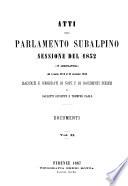 Atti del parlamento Subalpino sessione del 1852