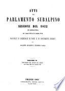 Atti del parlamento Subalpino sessione del 1852