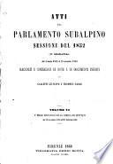Atti del parlamento Subalpino sessione del 1852