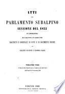 Atti del parlamento Subalpino sessione del 1852