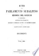 Atti del Parlamento Subalpino sessione del 1853-54
