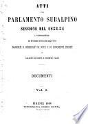 Atti del Parlamento Subalpino sessione del 1853-54