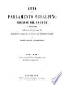 Atti del Parlamento Subalpino sessione del 1853-54