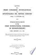 Atti Del Primo Congresso Internazionale Di Istopatologia Del Sistema Nervoso ...