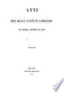 Atti del reale Istituto lombardo di scienze, lettere ed arti