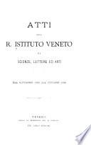 Atti del Reale Istituto veneto di scienze, lettere ed arti