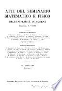 Atti del Seminario matematico e fisico dell'Università di Modena
