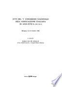 Atti del V Congresso nazionale dell'Associazione italiana di anglistica, A.I.A.