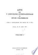 Atti del V Convegno internazionale di studi colombiani