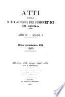 Atti dell'Accademia dei fisciocritici in Siena
