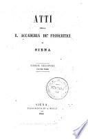 Atti dell'Accademia dei fisciocritici in Siena