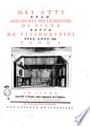 Atti dell'Accademia delle scienze di Siena detta de' Fisiocritici